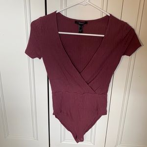 Wine color bodysuit size small from Forever21
